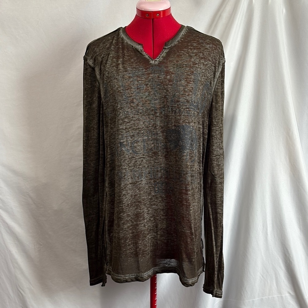 Buffalo David Bitton Brown Long Sleeve Tee Shirt MM10